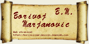 Borivoj Marjanović vizit kartica